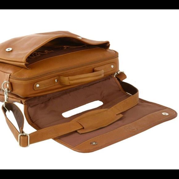 Leather laptop top handle messenger computer business purse bag retails $349 - Picture 5 of 14